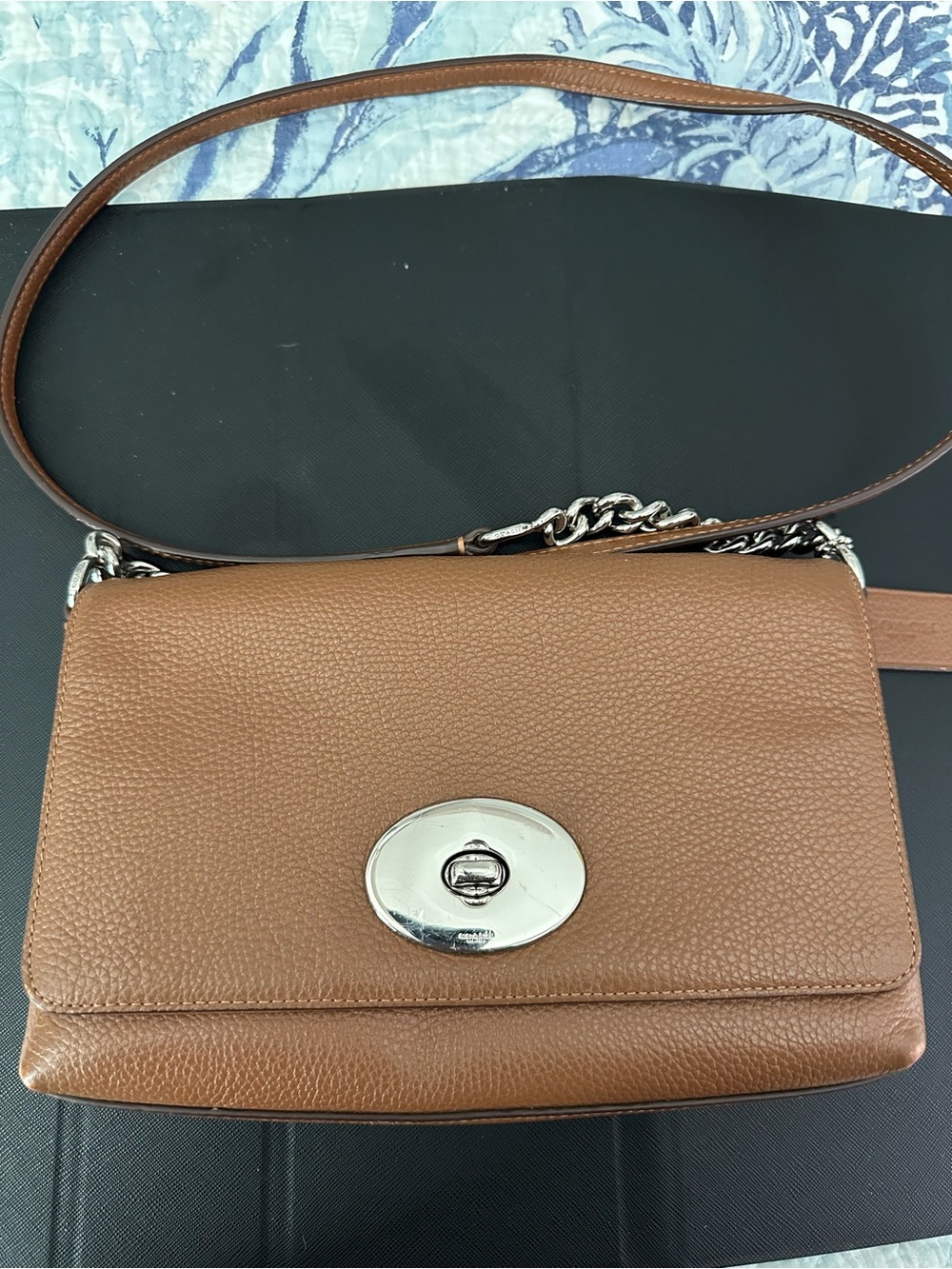 Vintage Coach Crosstown Crossbody Bag in Cognac Brown